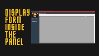 HOW TO DISPLAY FORM INSIDE THE PANEL [upl. by Persons]