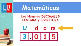 Los Números DECIMALES LECTURA y ESCRITURA ✔👩‍🏫 PRIMARIA [upl. by Butte256]