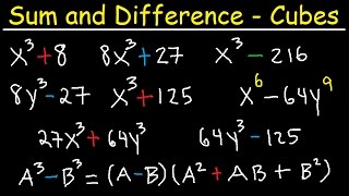 Factoring Sums and Differences of Perfect Cubes [upl. by Nevah]