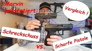 Schreckschuss vs scharfe Pistole Heckler amp Koch P30 [upl. by Maryjane]