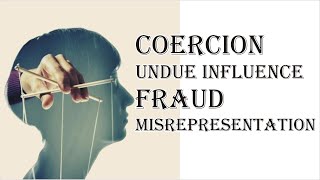 Coercion Undue Influence Fraud Misrepresentation  Indian Contract Act 1872  Law Guru [upl. by Sinoda]