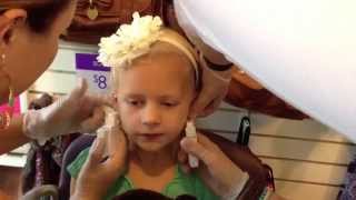 Ear Piercing at Claires 6 years old [upl. by Seyah503]