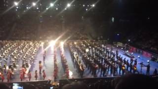 The massed pipes and drums play highland cathedral at Belfast Tattoo [upl. by Kamilah]