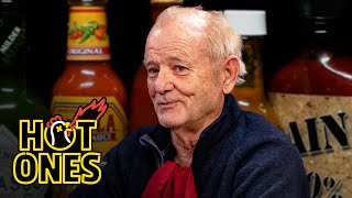 Bill Murray Doesn’t Flinch While Eating Spicy Wings  Hot Ones [upl. by Ahsien]