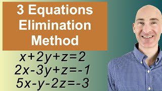 Solving Systems of 3 Equations Elimination [upl. by Nedac789]