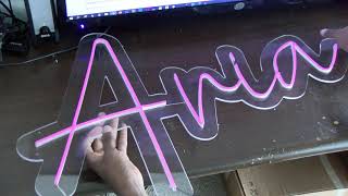 LED neon Sign with clear acrylic backer [upl. by Atikihs]