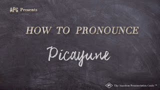 How to Pronounce Picayune Real Life Examples [upl. by Frulla130]