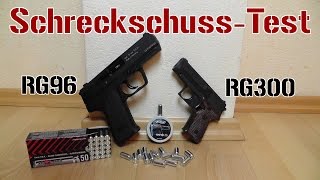 SchreckschussPistolenLautstärketest  RG96 amp RG300 1080p FullHD [upl. by Bigner]