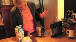 Nespresso Aeroccino Plus Frother Review Frothing Almond Milk [upl. by Wons]